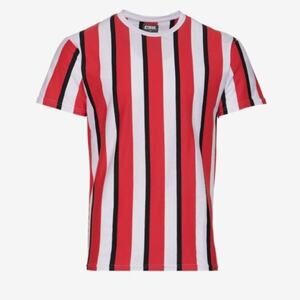 CSG Seascape Stripe T-Shirt Sz Medium Mens Coral White Black Tee Shirt NWT